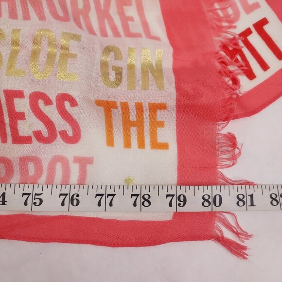 Kate Spade All That Glitters Cocktails Drink Scarf Pink Gold Metallic 80"x30" - Picture 13 of 15